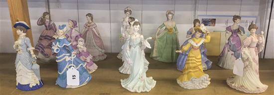 12 assorted Wedgwood & Coalport figurines